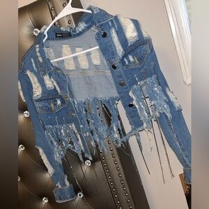 Cropped jean jacket size XS
